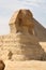 Vertical shot of the famous Great Sphinx of Giza in Egypt from an angle view