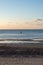 Vertical shot of a floating navigational buoy floating in a calm sea in Norderney, Germany