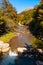 Vertical shot of the flowing river near the Irabia reservoir in Ochagavia, Spain