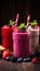 Vertical Shot of Fresh and Nutritious Berry Fruit Smoothies for a Healthy and Refreshing Beverage