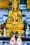 Vertical shot of a golden Buddha statue in Luang Prabang Temple in Laos, Asia