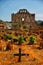 Vertical shot of the graveyard of the Church of San Sebastian in Chamula, Mexico