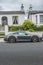 Vertical shot of a gray Porsche parked in Rathmines, Dublin, Ireland