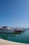 Vertical shot of a harbor with different kinds of boats in Manfredonia, Foggia, Italy