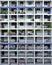 Vertical shot of HDB flat balconies in Singapore