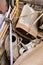 Vertical shot of a heap of scrap metal for recycling