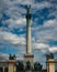 Vertical shot of Heroes\\\' square under the cloudy sky in Budapest, Hungary