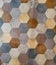 Vertical shot of hexagonal floor tiles, seamless colorful patterns