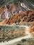 Vertical shot of the Hill of Seven Colors in Jujuy, Argentina