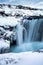 Vertical shot of Hranabjargafoss waterfall in Iceland