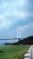 Vertical shot of the Humen Pearl River Bridge at Dongguan City in Guangdong, China