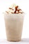 Vertical shot of iced cappuccino with whipped cream and caramel topping