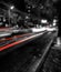 Vertical shot of an illuminated highway at night in Yerevan, Armenia