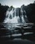 Vertical shot of Lake Waikaremoana waterfall in New Zealand