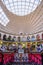 Vertical shot of leeds corn exchange showing the details within the roof