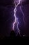 Vertical shot of lightning strike