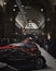 Vertical shot of a lot of Supercars at the Royal Exhibition Building, Melbourne, Australia