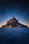 Vertical shot of the majestic Mont Saint-Michel castle, France