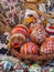 Vertical shot of many Romanian Orthodox Easter eggs