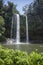 Vertical shot of the Misol-Ha waterfalls in Mexico