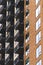 Vertical shot of a modern residential building with balconies in Minneapolis, Minnesota