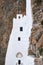 Vertical shot of the Monastery of Panagia Hozoviotissa in Amorgos island, Greece