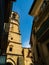 Vertical shot of a narrow street in Getaria, Spain