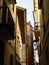 Vertical shot of a narrow street in Getaria, Spain