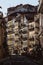 Vertical shot of a neighborhood with tall historic buildings in Lisbon, Portugal