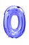 A vertical shot of a number zero blue balloon