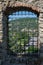 Vertical shot of an old fenced gate of the Devin Castle in Bratislava