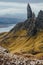 Vertical shot of the Old Man of Storr rock formation on the Isle of Skye