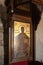 Vertical shot of a painting of a Christian Saint in a Greek church