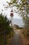 Vertical shot of a pathway to the Sheringham Point Lighthouse