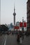 Vertical shot of people on the streets of Shanghai on a national day