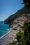 Vertical shot of Positano Amalfi shore near the ocean in South Italy