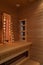 Vertical shot of a private infrared sauna cabin
