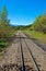 Vertical shot of a railroad surrounded by amazing nature