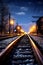 Vertical shot of railroad tracks under a night sky, Train Inspirations