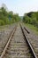 Vertical shot of a railway in the nature