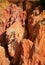 Vertical shot of reddish soil eroded by rain