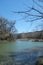 Vertical shot of the river in Chalk Ridge Falls Park, Belton, Texas