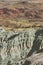 Vertical shot of rocky formation in John Day Fossil Beds, Oregon