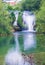 Vertical shot of Roski Slap waterfall in Zrmanja River, Croatia