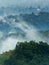 Vertical shot of the smoke covering the Mountain Medvednica in Zagreb, Croatia