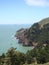 Vertical shot of the spectacular coastline of the Marin Headlands