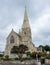 Vertical shot of St Luke's Anglican Church on a cloudy day in Oamaru, New Zealand