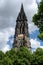 Vertical shot of St. Nikolai Memorial under a cloudy sky, Hamburg