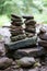 Vertical shot of stacks of stones in nature