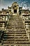 Vertical shot of the stairs of the historic Angkor Wat temple in Siem Reap, Cambodia